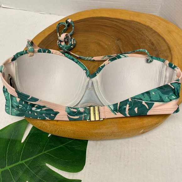 Collection Pimkie Tropical Palm Leaf Print Cupped Bikini Top - Picture 3 of 4